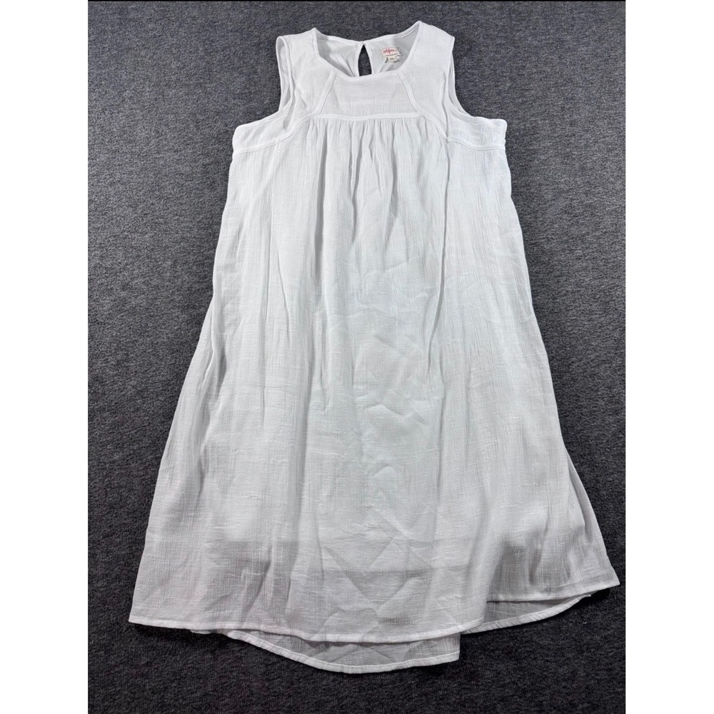 California Happenings Kids White Gauze Sleeveless Keyhole Dress Size L 12-14